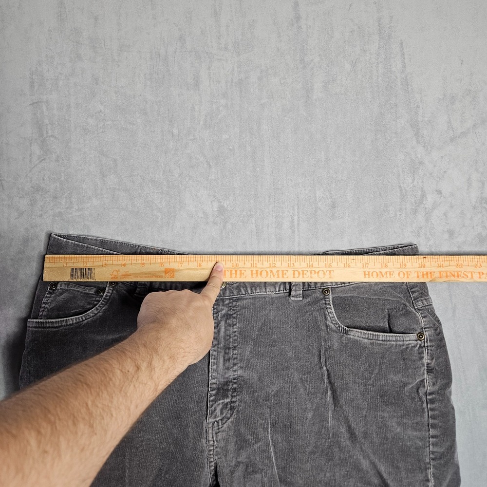 Bills Khakis Pants Mens 42x30 (Fits 40x28) Gray Corduroy Straight Leg Stretch - Picture 8 of 14